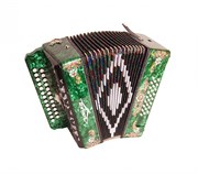 Шуйская гармонь "Чайка 314" 25х25-III-2, зеленая,красная, синяя